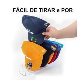 Suporte Organizador Para Até Sete Bonés Porta Boné Chapéu - Acrílico 3mm